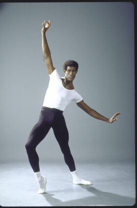 A studio portrait of Mel Tomlinson at New York City Ballet.