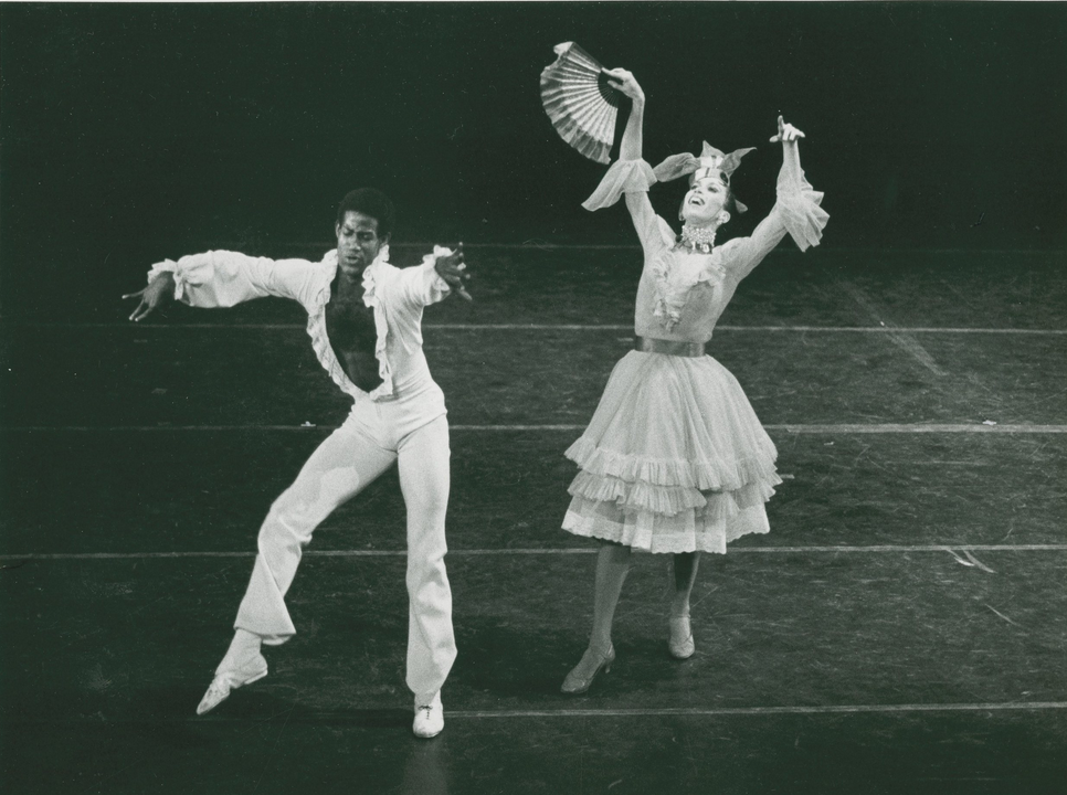 Virginia Johnson and Mel Tomlinson in Geoffrey Holder's Belé, 1970s. Photograph by Marbeth, New York.