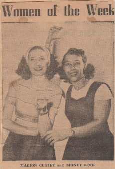 Marion Cuyjet and Sydney King posing in a newspaper for Women of the Week
